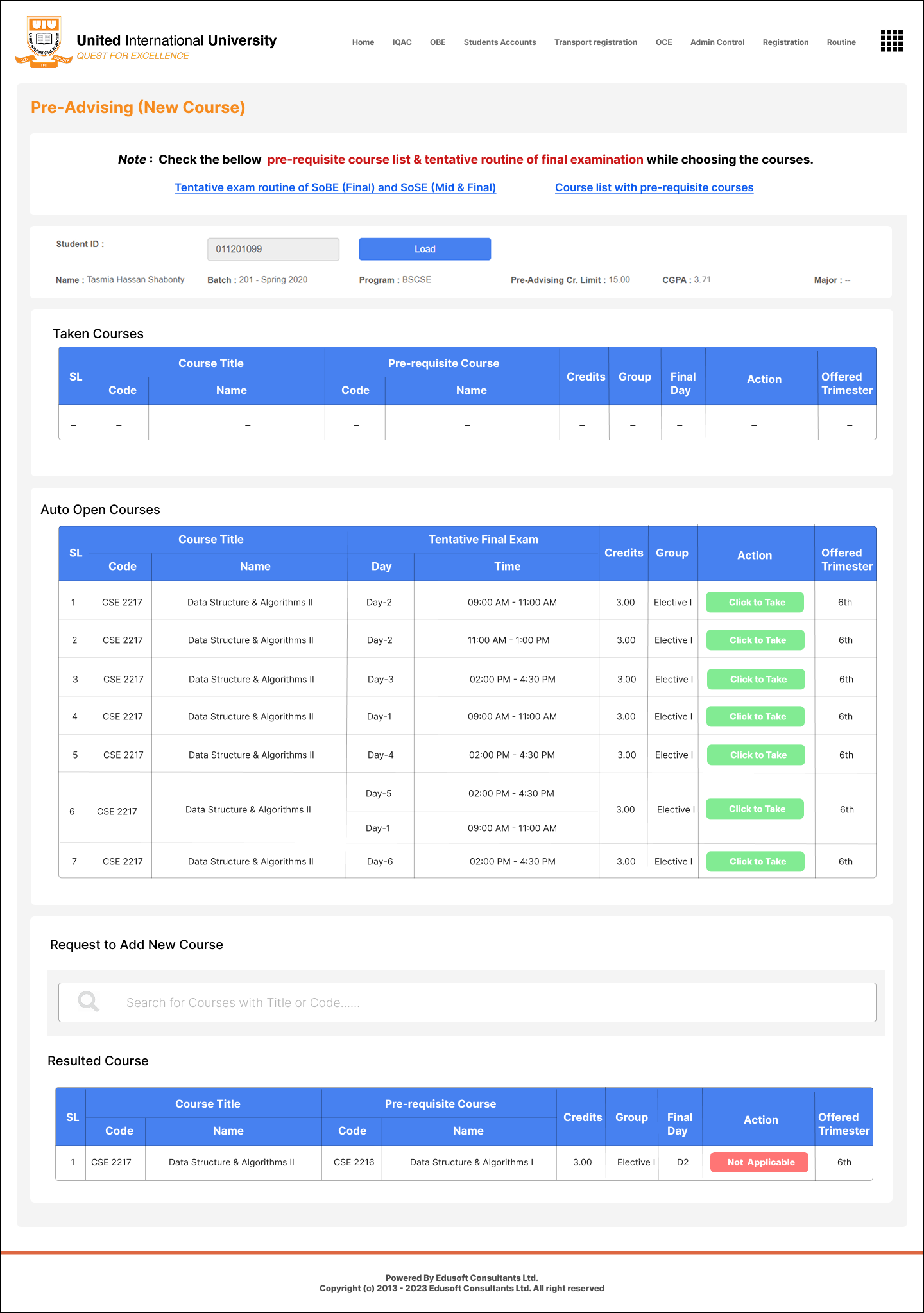 6. Pre-advising (Req) 2
